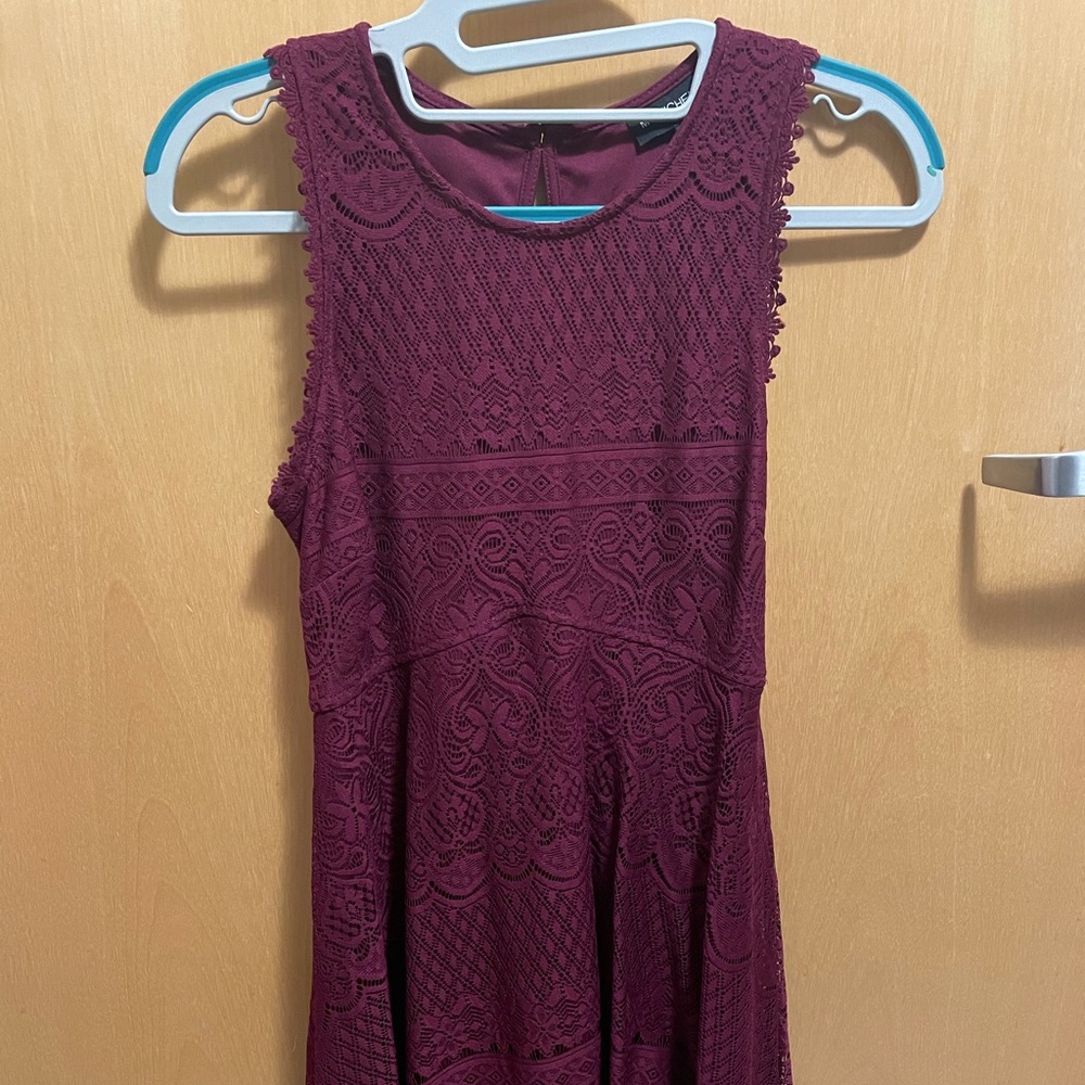 Girl's Zunie Lace Skater Dress Size S burgundy